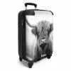 Schotse hooglander in zwart wit NBS - Handbagage koffer - Unisex middel -productfoto_3d