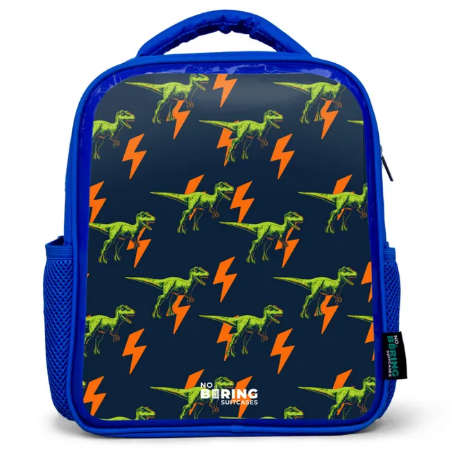 Kinderrucksack - Blau - Dinos - Blitze - Tiere - Blau