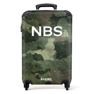 Koffer mit Name - Grünes Camouflage-Muster