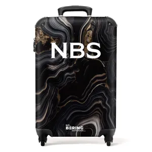 Koffer mit Name - Schwarzer Marmor mit Gold