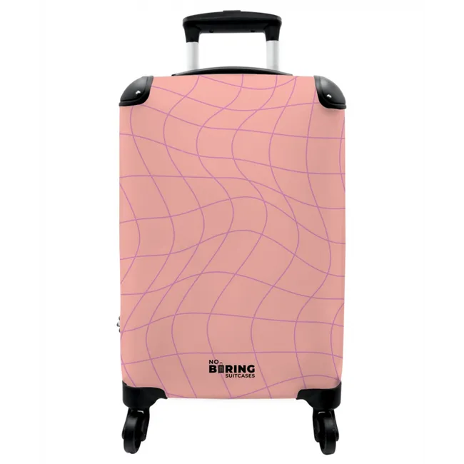 Koffer - Abstrakt - Rosa Linienkunst