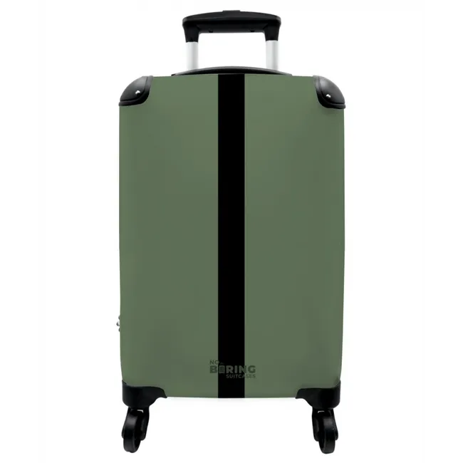 Koffer - Minimal - Grau-Grün mit schwarzem Streifen