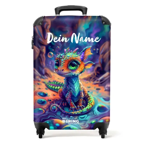 Koffer mit Name - Anmutiger Saphirdrache
