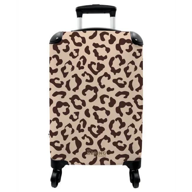 Koffer - Tiermuster - Koffer mit Pantherprint in Braun und Beige