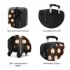 Stippen patroon in verschillende tinten bruin NBS - Handbagage koffer - Unisex middel zzzzzzzbolletjes_DE