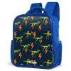 Dinos - Bliksem - Dieren - Blauw Kinderrugzak - Blauw middel -schuin