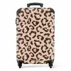 Dierenprints - Panterprint koffer in bruin en beige NBS - Handbagage koffer - Unisex middel -productfoto_recht