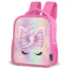 Eenhoorn - Glitters - Regenboog - Pastel Kinderrugzak - Roze middel -schuin
