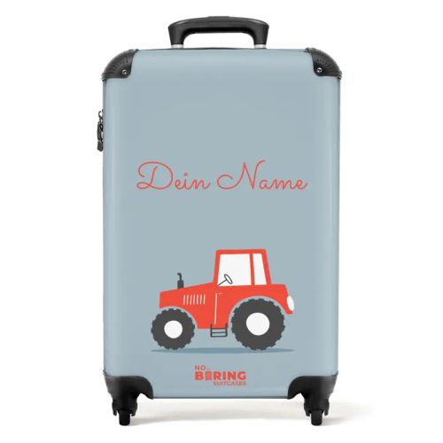 Roter Schlepper auf blauem Hintergrund