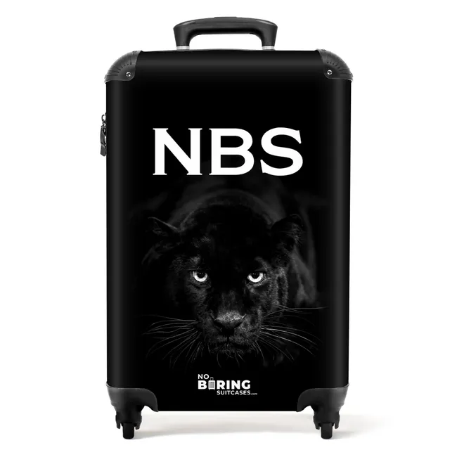 Koffer mit Name - Schwarzer/weißer Panther
