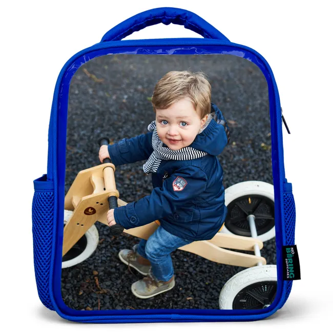 Rucksack blau mit foto