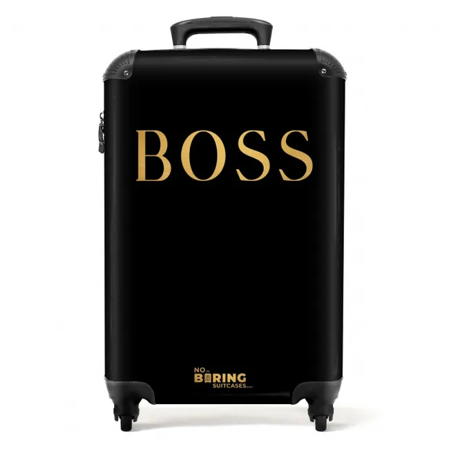 Quotes - Boss - Goud - Zwart NBS - Handbagage koffer - Unisex middel -productfoto_recht