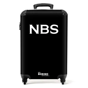 Koffer mit Name - Schwarz mit weißen Buchstaben