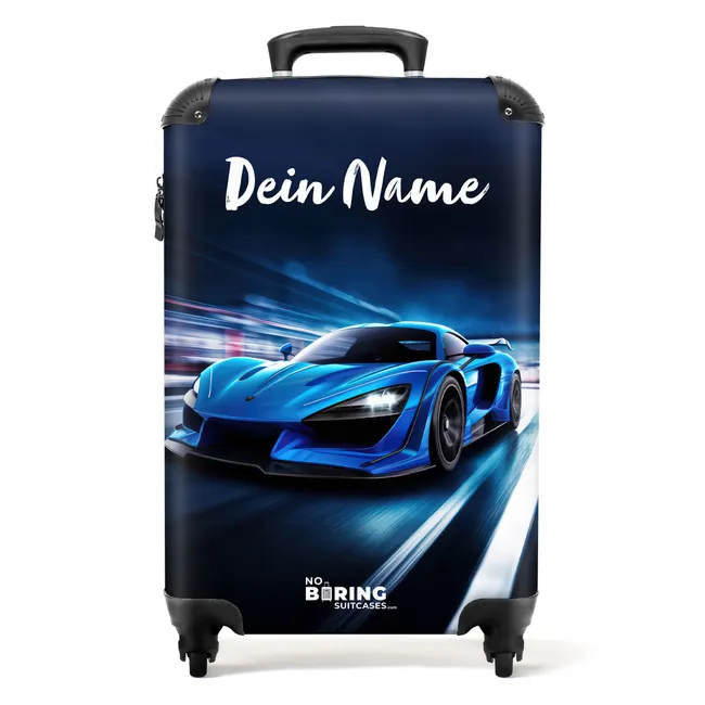 Koffer mit Name - Blauer Flitzer