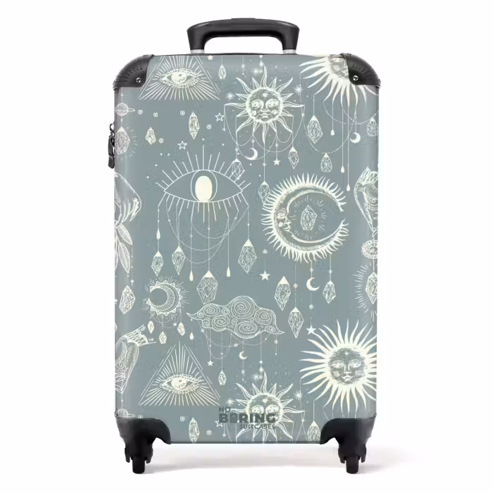 Koffer - Boho - Blauer Himmel Muster