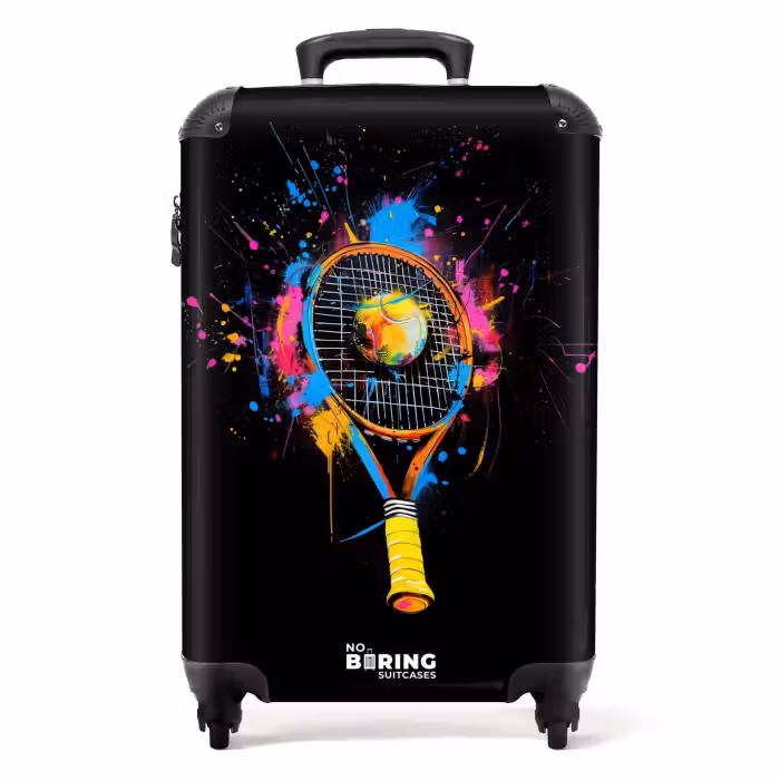 Koffer - Bunter Tennisschläger mit Ball