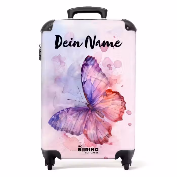 Koffer mit Name - Aquarell Polarlicht