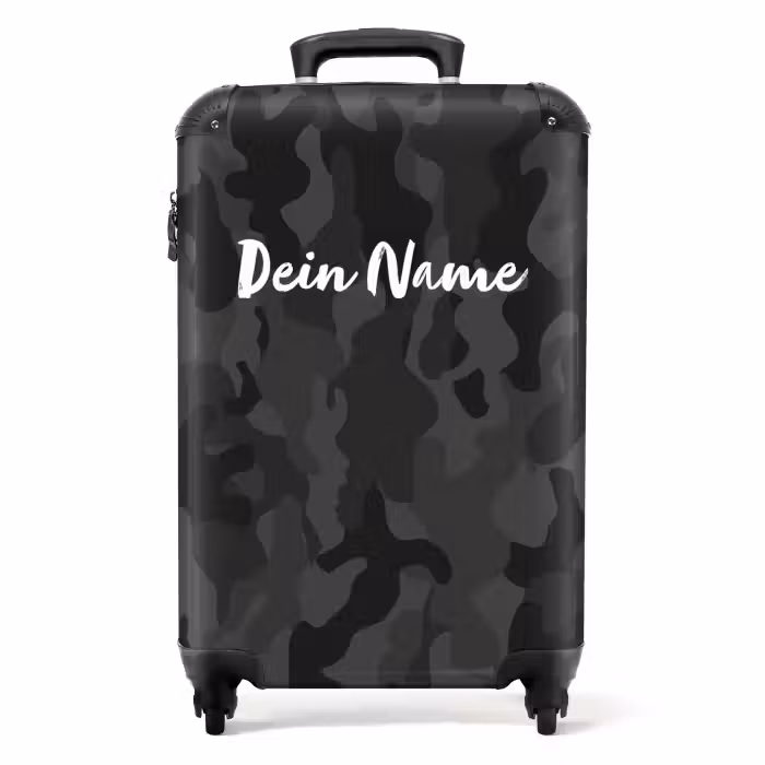 Koffer mit Name - Grüner Camouflage-Druck