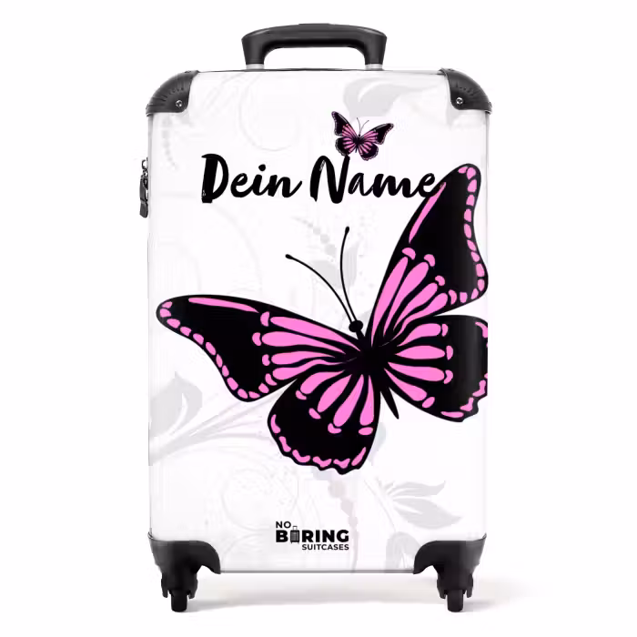 Koffer mit Name - Magenta-Monarch