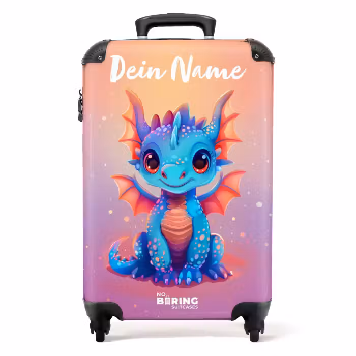 Koffer mit Name - Niedlicher Babydrache