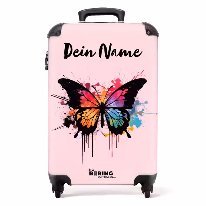 Koffer mit Name - Schmetterling malen