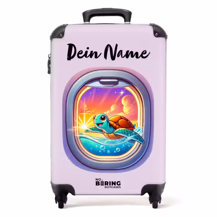 Koffer mit Name - Sonnenuntergangs-Schildkröte