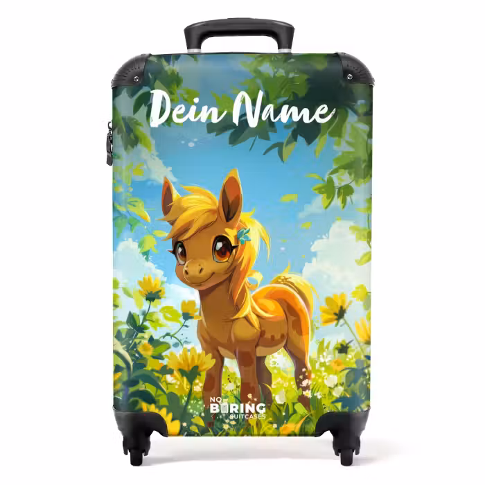 Koffer mit Name - Sonniges Pony
