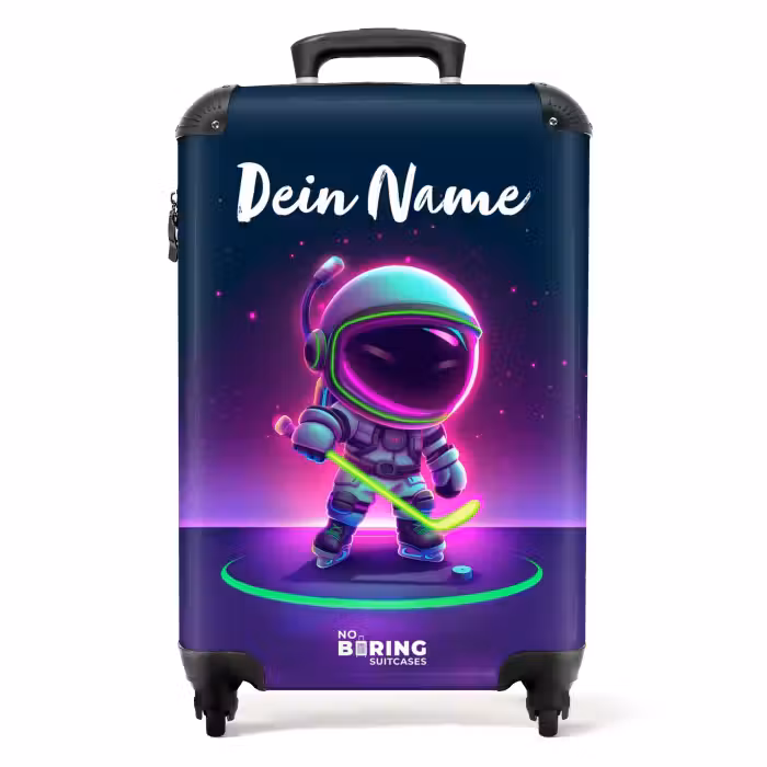 Koffer mit Name - Weltraum-Hockey