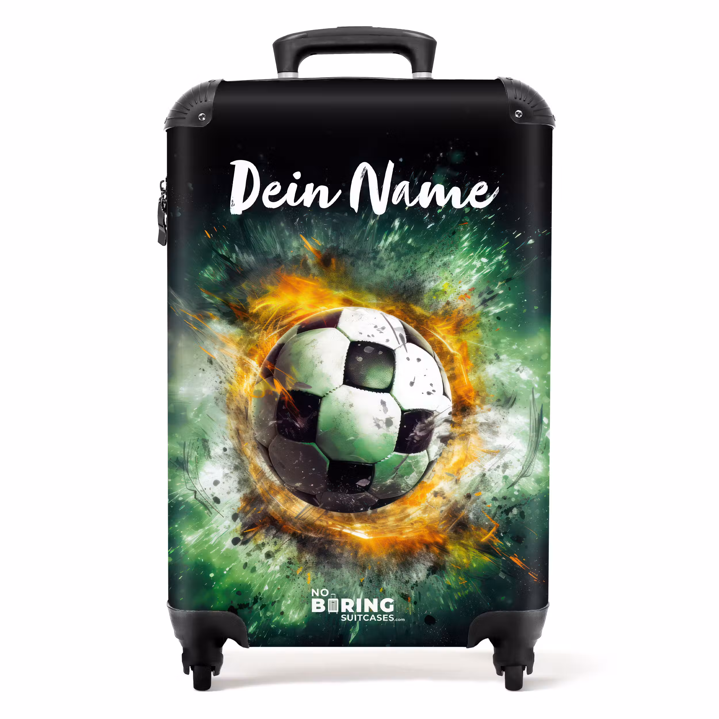 Koffer mit Name - Fußball in Flammen
