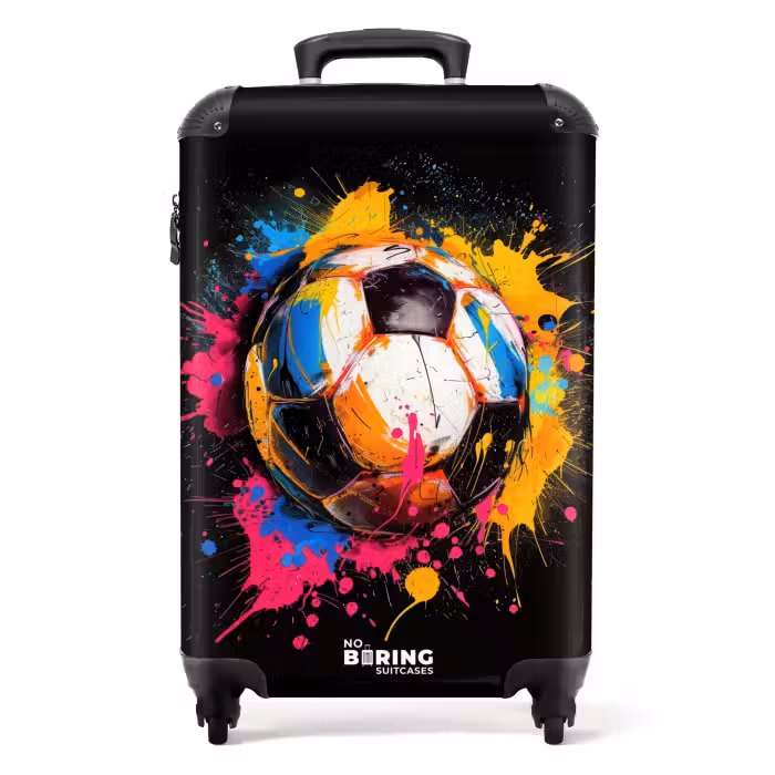 Koffer - Fußball mit buntem Graffiti