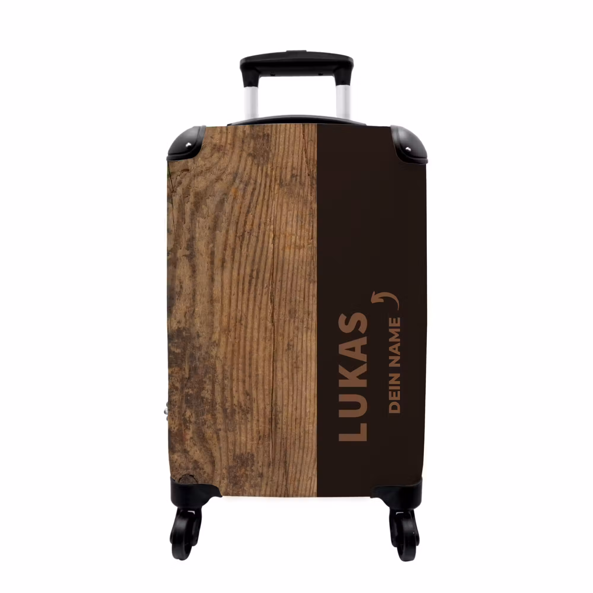 Koffer mit Name - Holz, hellbraun