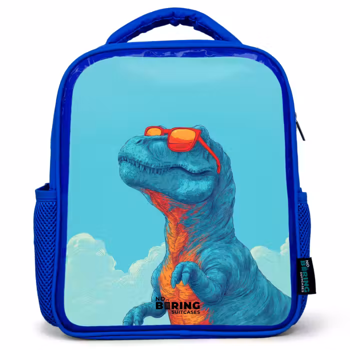 Kinderrucksack - Blau - Dino - Sonnenbrille - Blau
