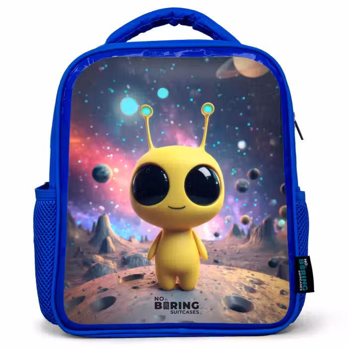Kinderrucksack - Blau - Fröhlicher kleiner Außerirdischer