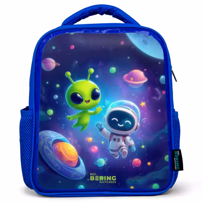 Kinderrucksack - Blau - Fröhliches Treffen im Weltraum