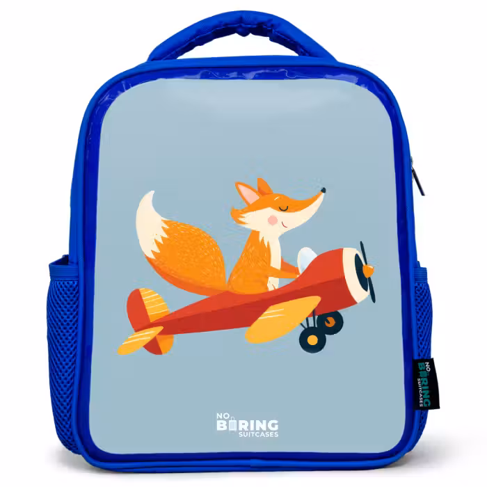 Kinderrucksack - Blau - Fuchs - Flugzeug - Fliegen