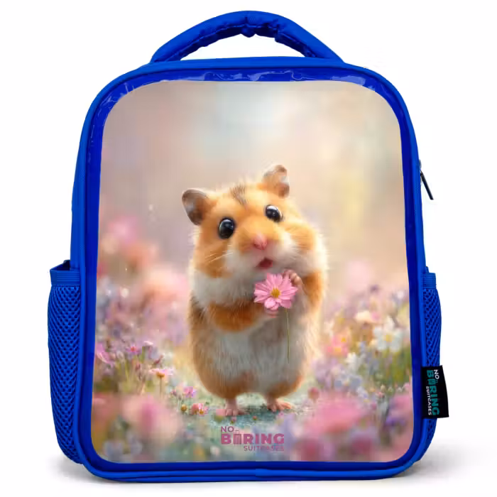 Kinderrucksack - Blau - Hamster - Blume - Natur - Tier