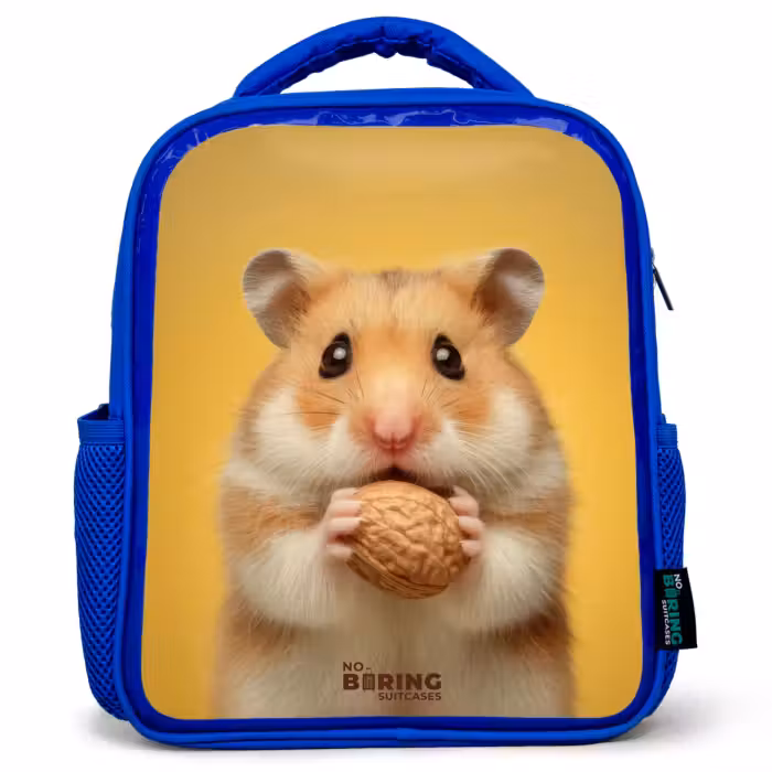 Kinderrucksack - Blau - Hamster - Walnuss - Tier