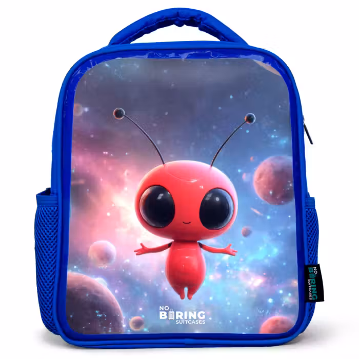 Kinderrucksack - Blau - Rotes Raumwesen im kosmischen Tanz