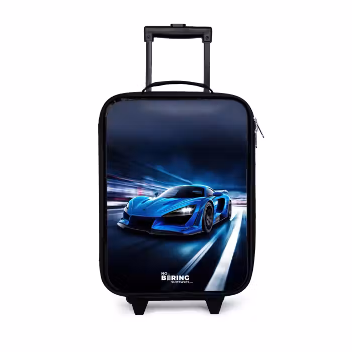 Kinderkoffer - Blauer Sportwagen