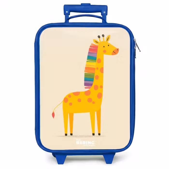 Kinderkoffer Blau - Giraffe - Tier - Farbenfroh