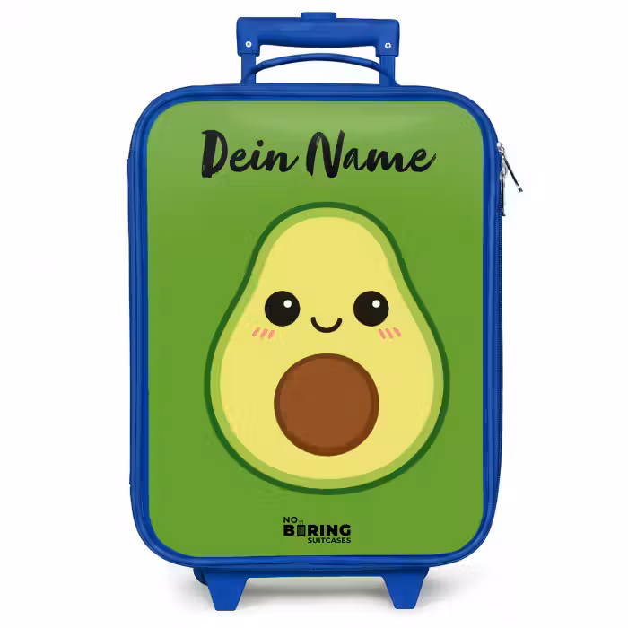 Kinderkoffer Blau mit Name - Kawai - Avocado - Grün