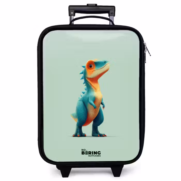 Kinderkoffer - Dino - Tier - Grün - Orange