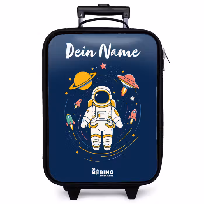 Kinderkoffer mit Name - Astronaut - Planet - Sterne - Rakete
