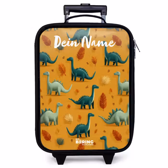 Kinderkoffer mit Name - Dino - Tiere - Muster