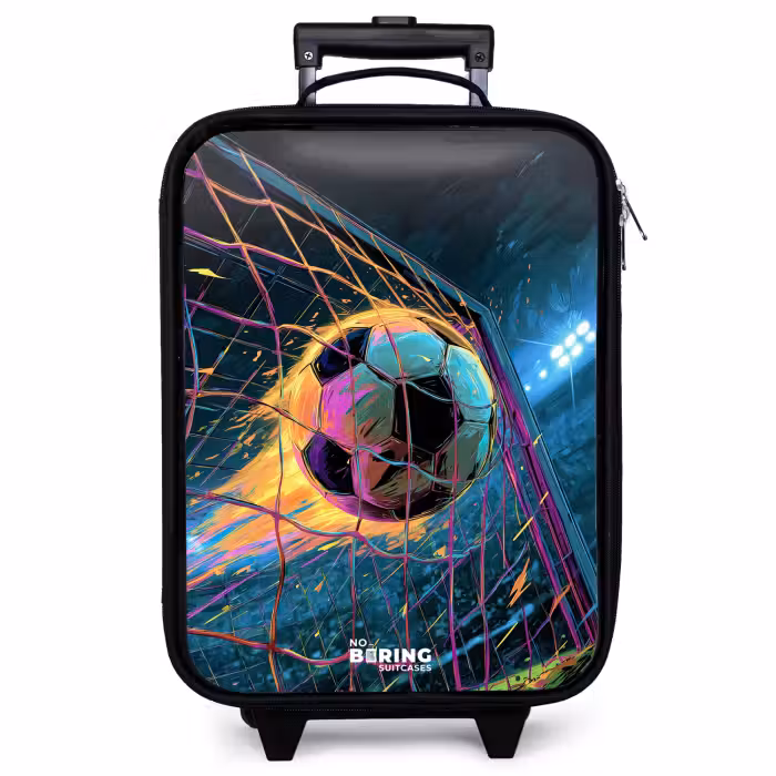 Kinderkoffer - Neon - Netz - Fußball - Farbenfroh