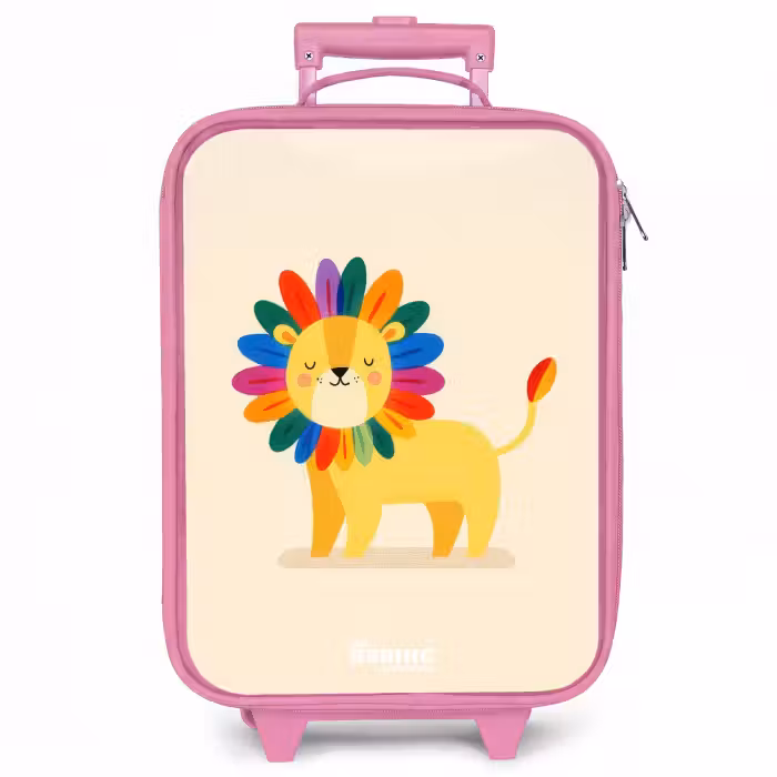 Kinderkoffer Rosa - Löwe - Mähne - Farbenfroh