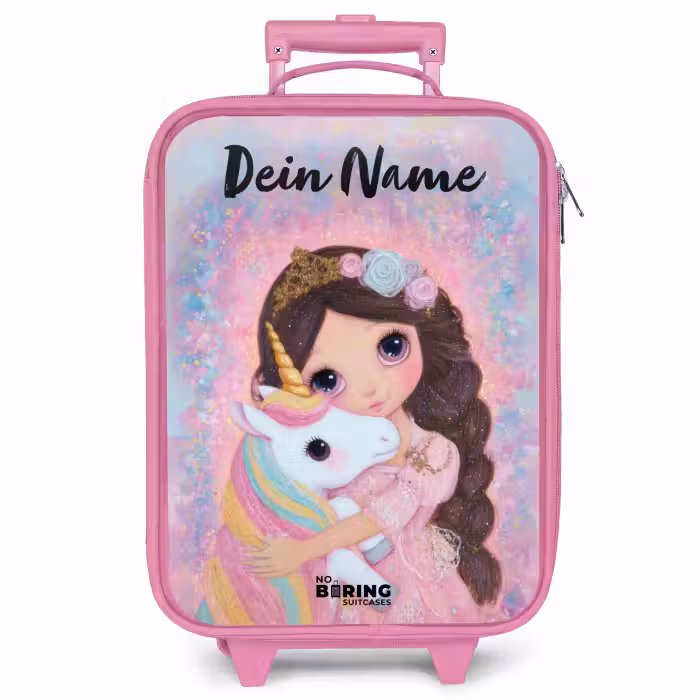 Kinderkoffer Rosa mit Name - Mädchen - Einhorn - Glitzer