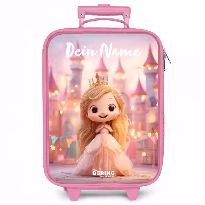 Kinderkoffer Rosa mit Name - Prinzessin - Rosa - Schloss