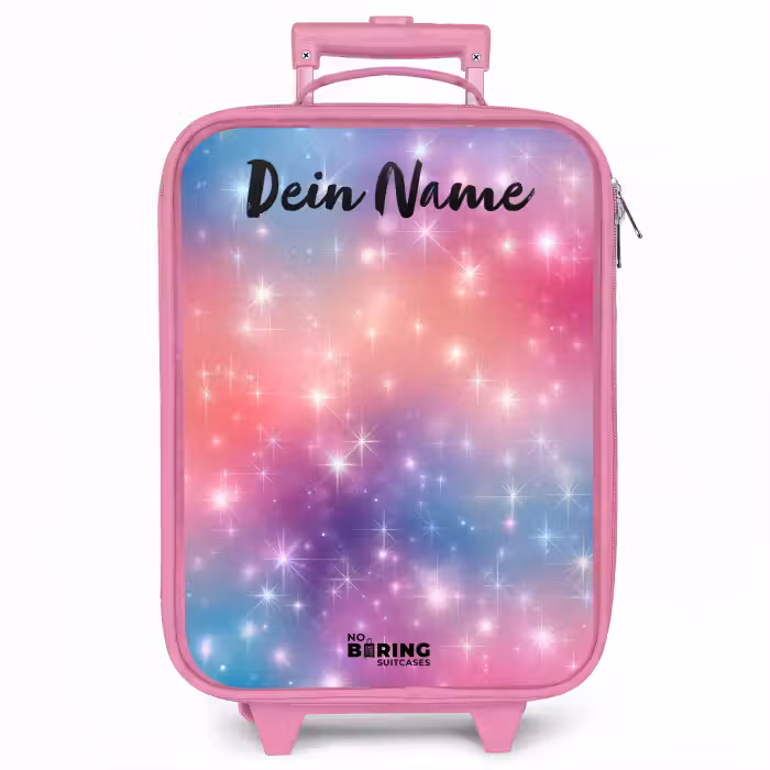 Kinderkoffer Rosa mit Name - Sterne - Abstrakt - Farben