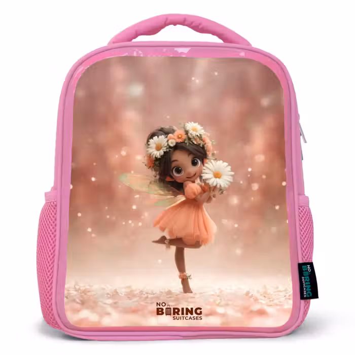 Rucksack Kind - Rosa - Fee mit Gänseblümchen